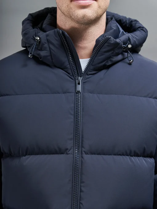 Short Down Parka - Navy
