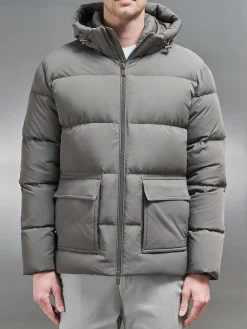 Short Down Parka - Olive