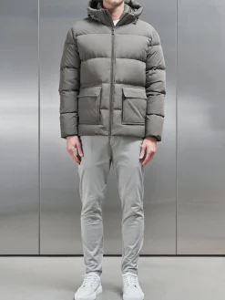 Short Down Parka - Olive
