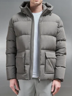 Short Down Parka - Olive