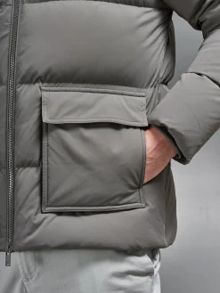 Short Down Parka - Olive
