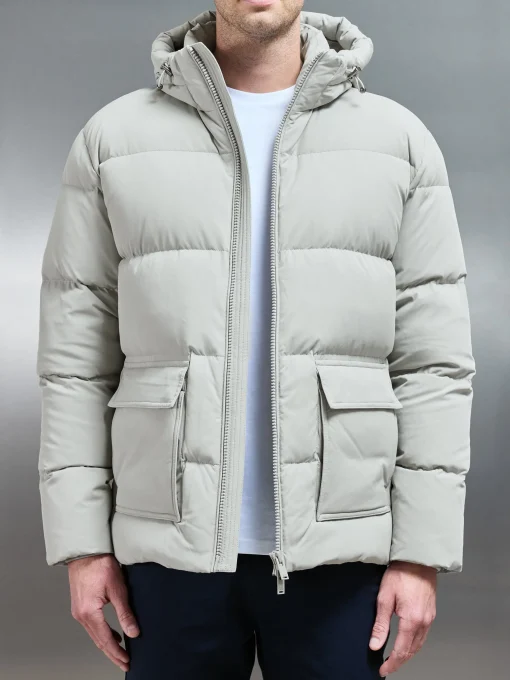 Short Down Parka - Stone