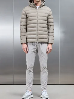 Short Technical Down Jacket - Taupe