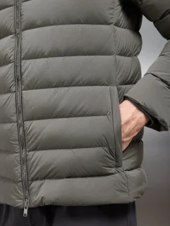 Short Technical Down Jacket - Olive