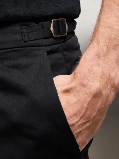 Side Adjuster Tailored Chino Trouser - Black