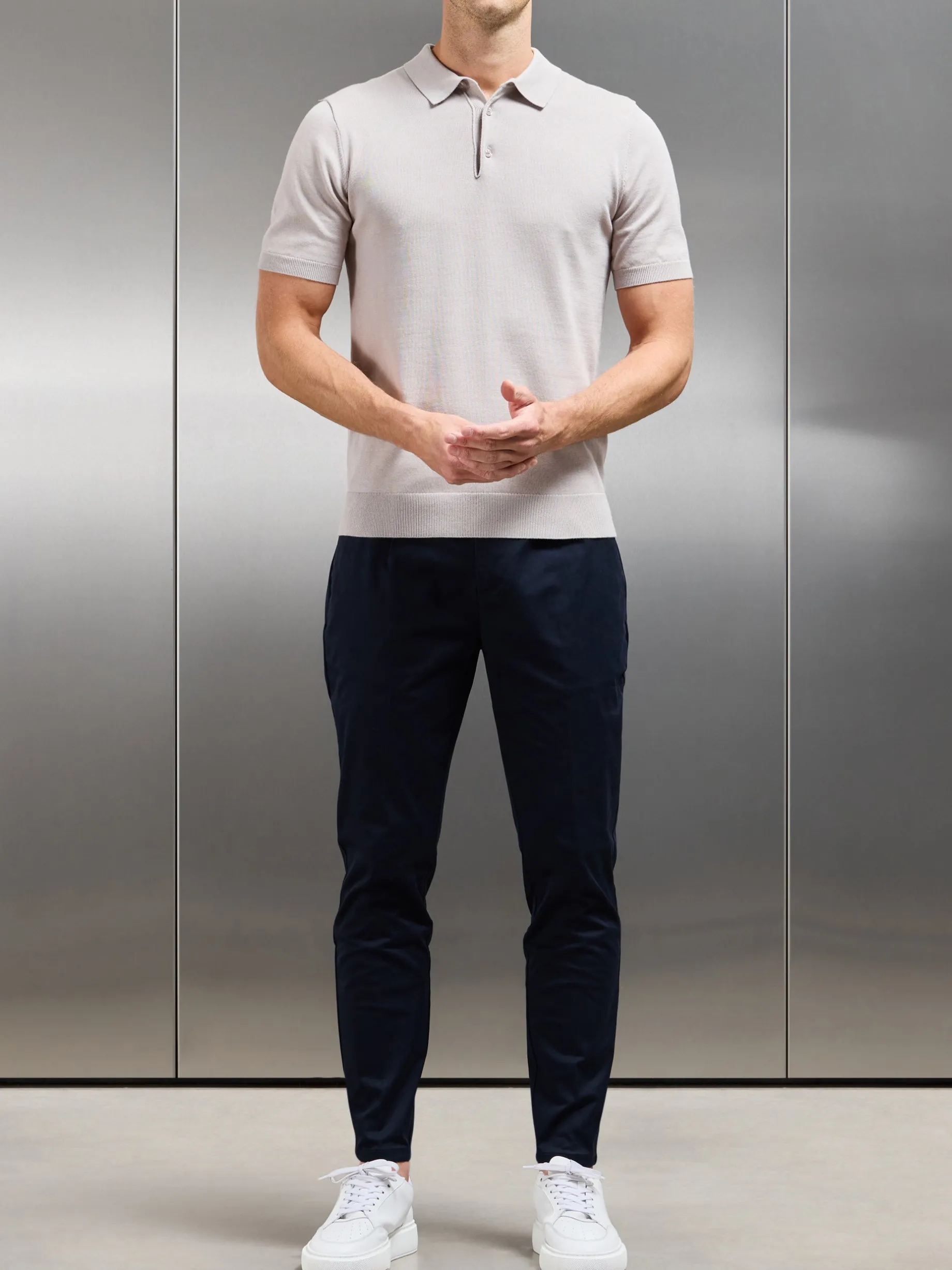 Side Adjuster Tailored Chino Trouser - Navy