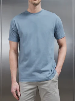 Slim Fit Cotton T-Shirt - Light Blue