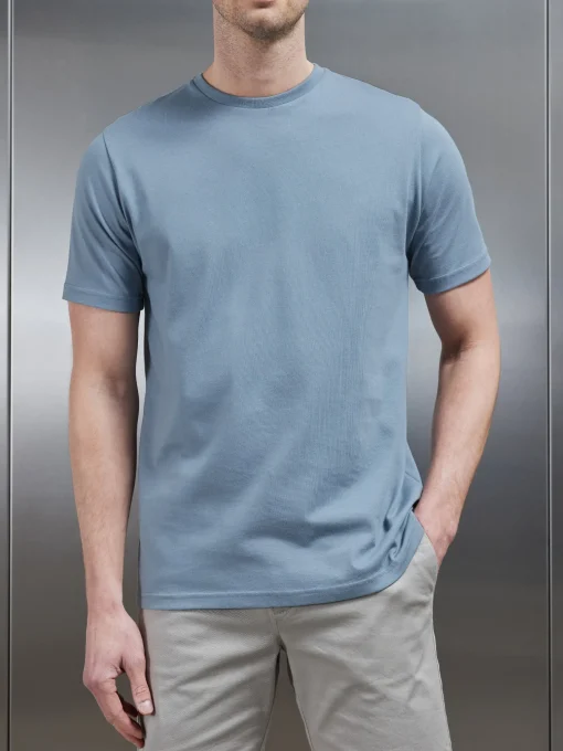 Slim Fit Cotton T-Shirt - Light Blue
