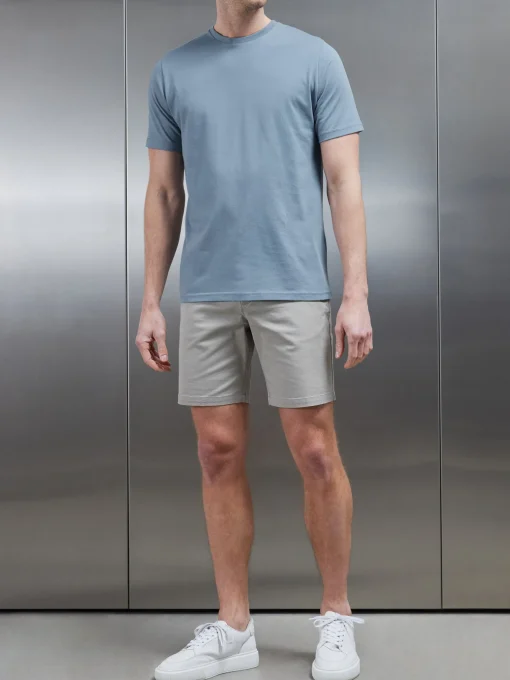 Slim Fit Cotton T-Shirt - Light Blue