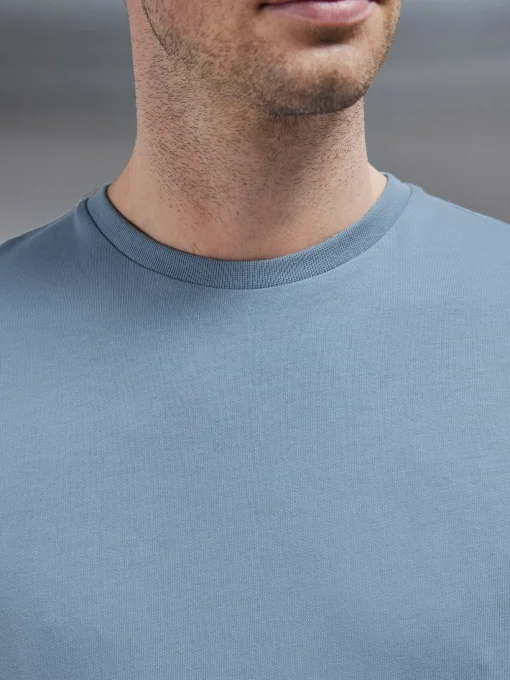 Slim Fit Cotton T-Shirt - Light Blue