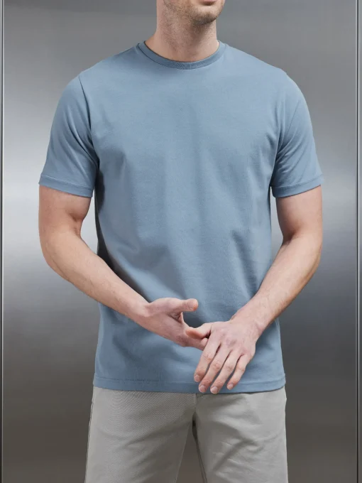 Slim Fit Cotton T-Shirt - Light Blue