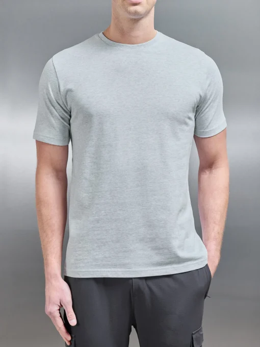 Slim Fit Cotton T-shirt - Marl Grey