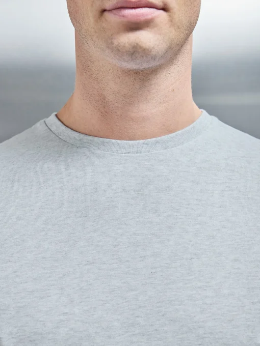 Slim Fit Cotton T-shirt - Marl Grey
