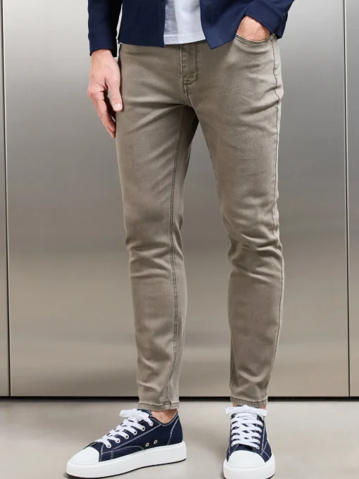 Slim Fit Denim Jeans - Olive