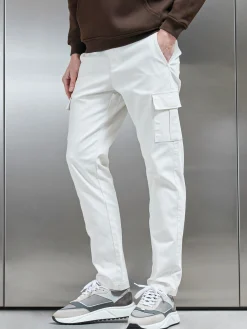 Smart Relaxed Cotton Cargo Pant - Off White