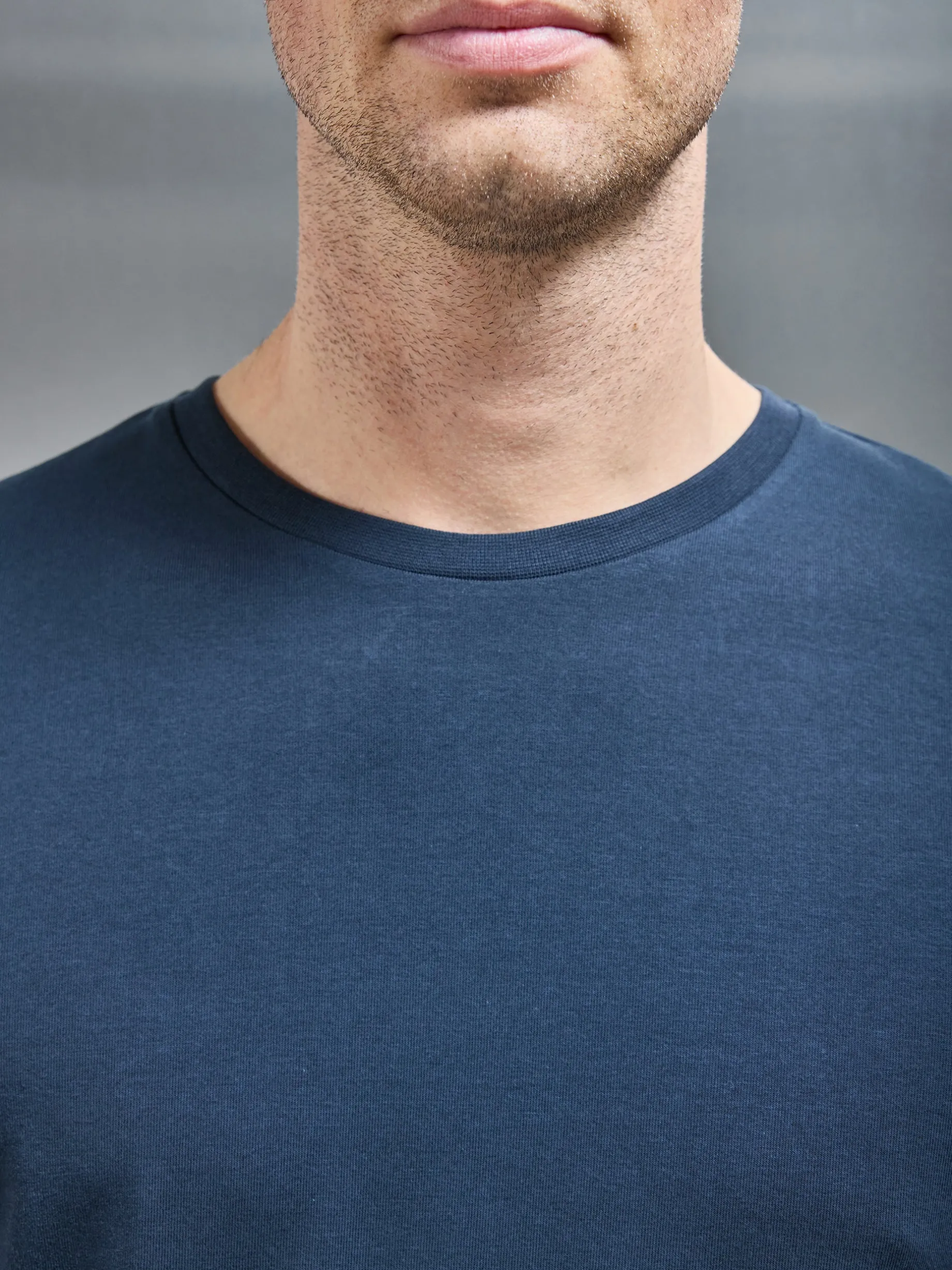 Stretch Slim Fit Cotton T-Shirt - Navy