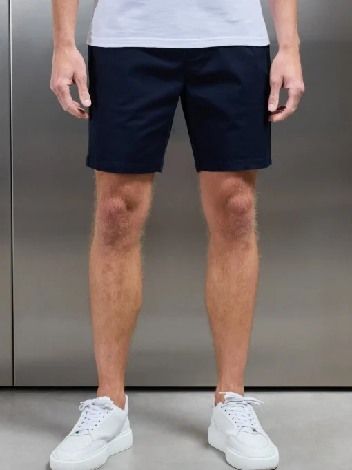 Tailored Chino Drawstring Short - Navy