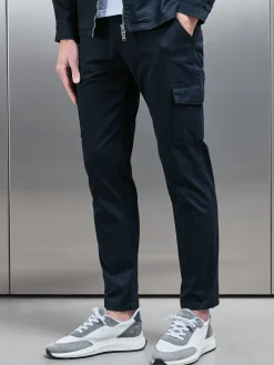 Tailored Cotton Cargo Pant - Navy