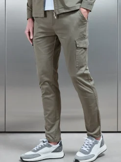 Tailored Cotton Cargo Pant - Olive