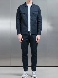 Tailored Cotton Cargo Pant - Navy