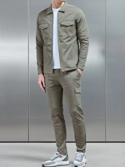 Tailored Cotton Cargo Pant - Olive