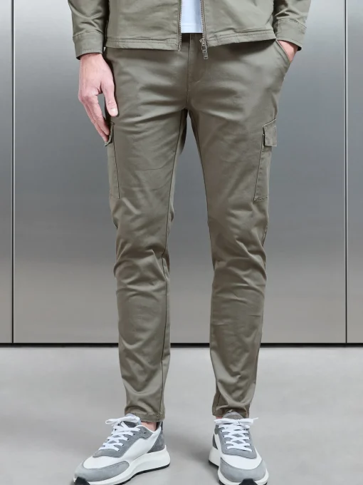 Tailored Cotton Cargo Pant - Olive