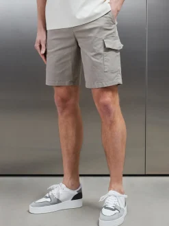 Tailored Cotton Cargo Short - Stone
