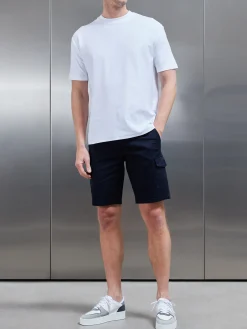 Tailored Cotton Cargo Short - Navy