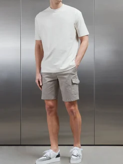 Tailored Cotton Cargo Short - Stone