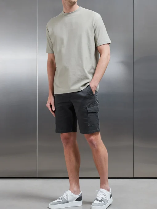 Tailored Cotton Cargo Short - Grey