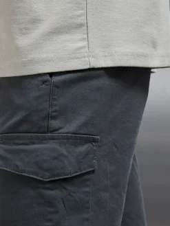 Tailored Cotton Cargo Short - Grey