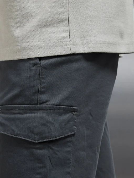 Tailored Cotton Cargo Short - Grey