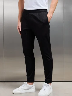 Tailored Drawstring Chino Trouser - Black