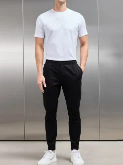 Tailored Drawstring Chino Trouser - Black