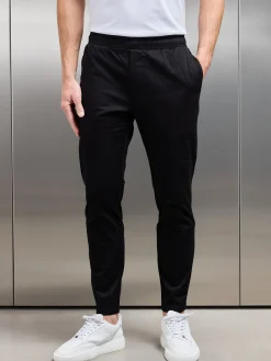 Tailored Drawstring Chino Trouser - Black