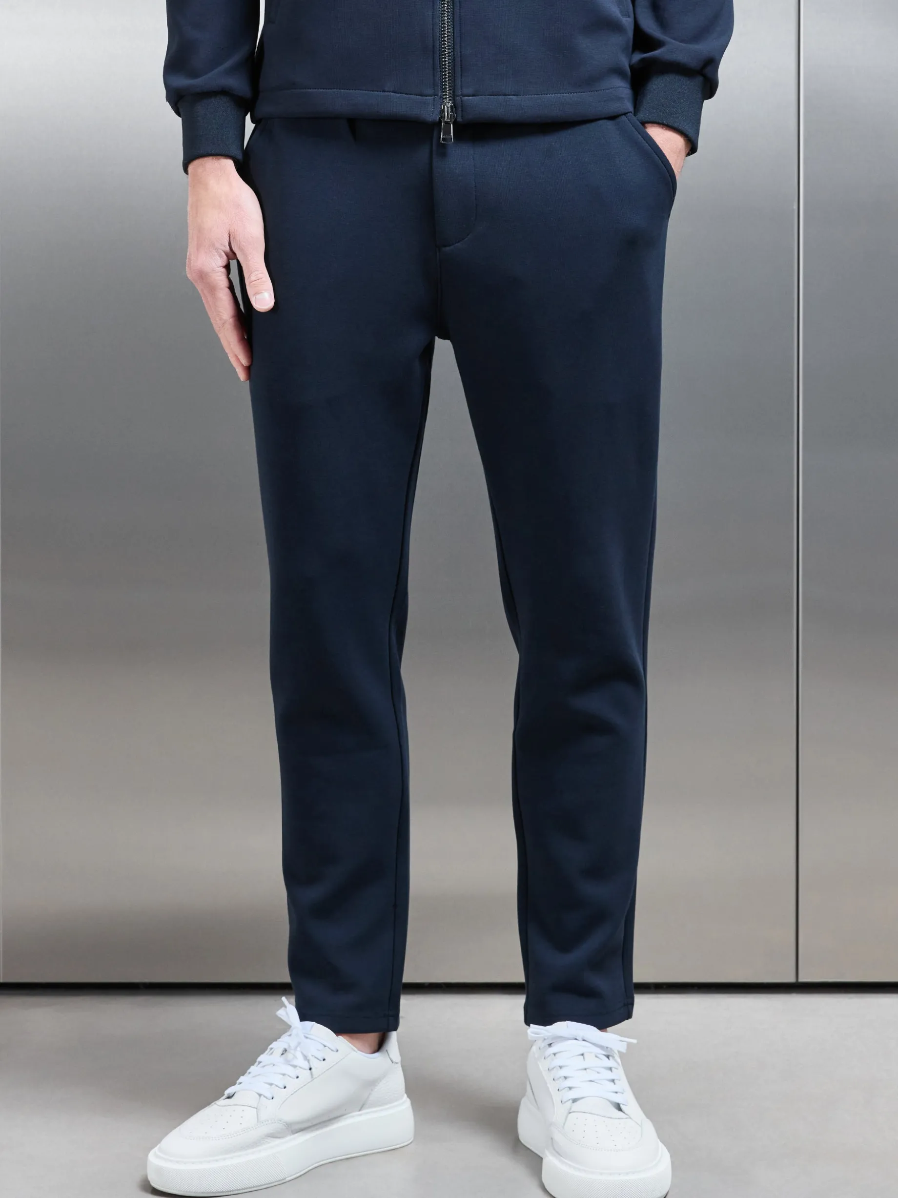 Tailored Interlock Chino Trouser - Navy