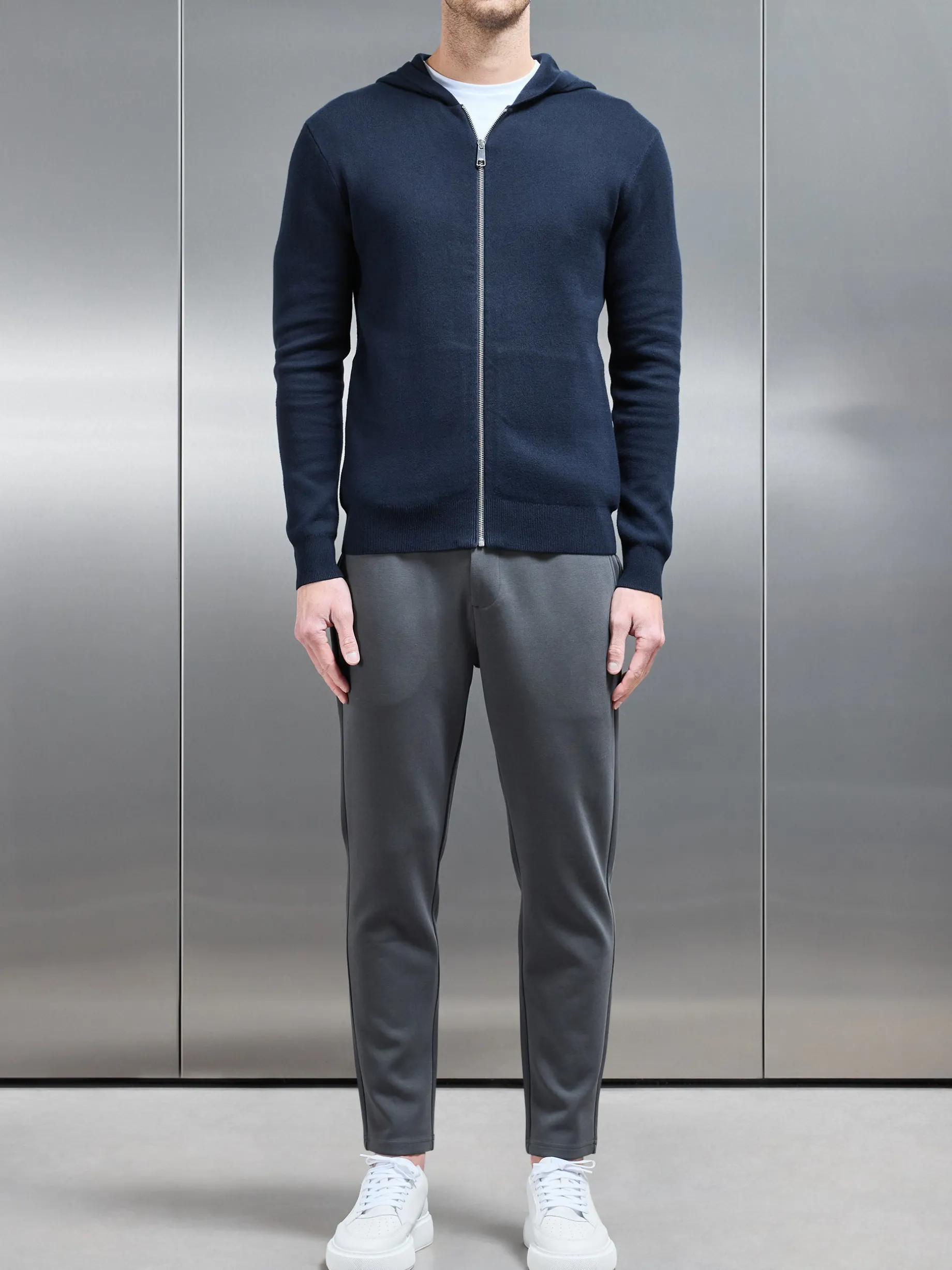 Tailored Interlock Chino Trouser - Grey