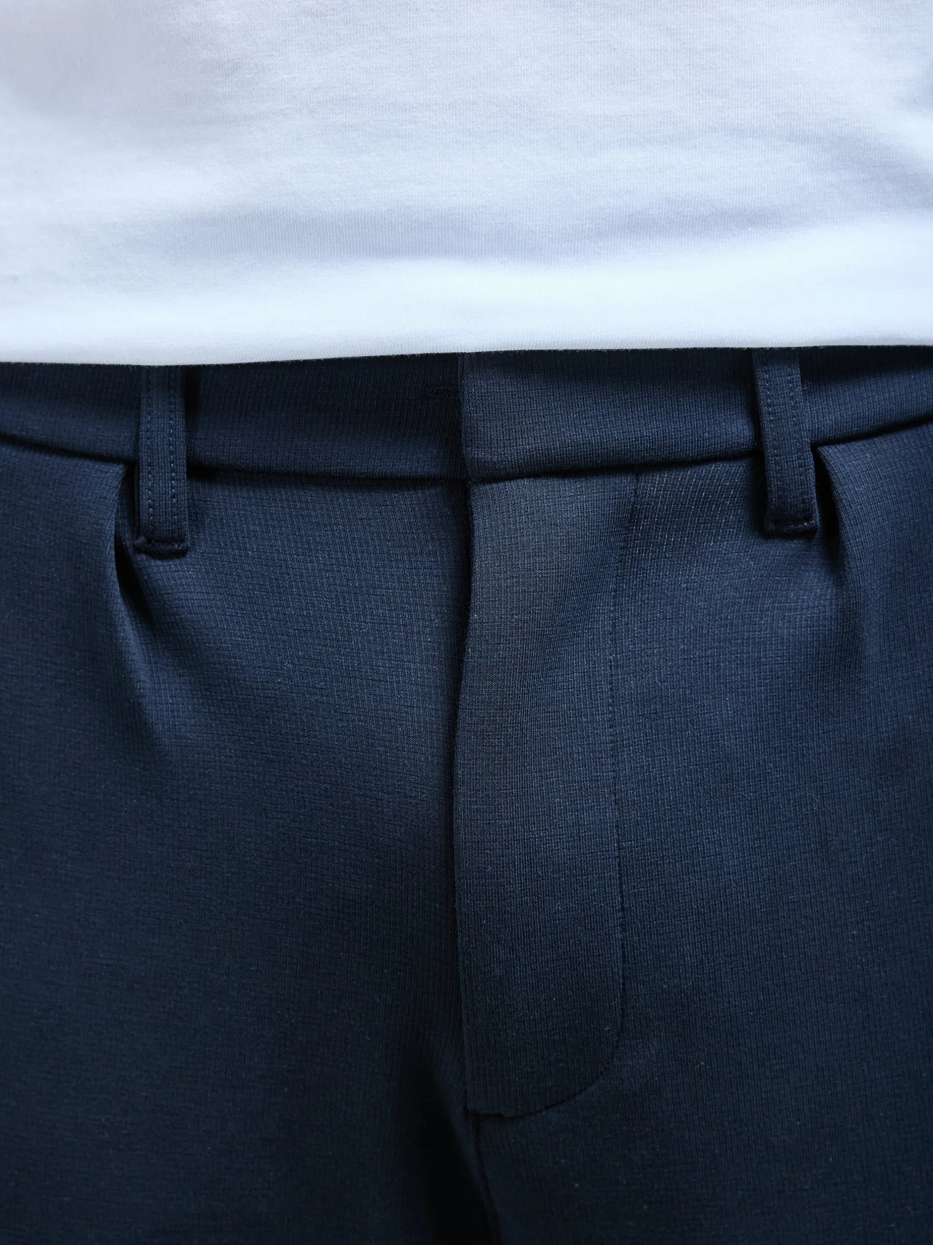 Tailored Interlock Chino Trouser - Navy