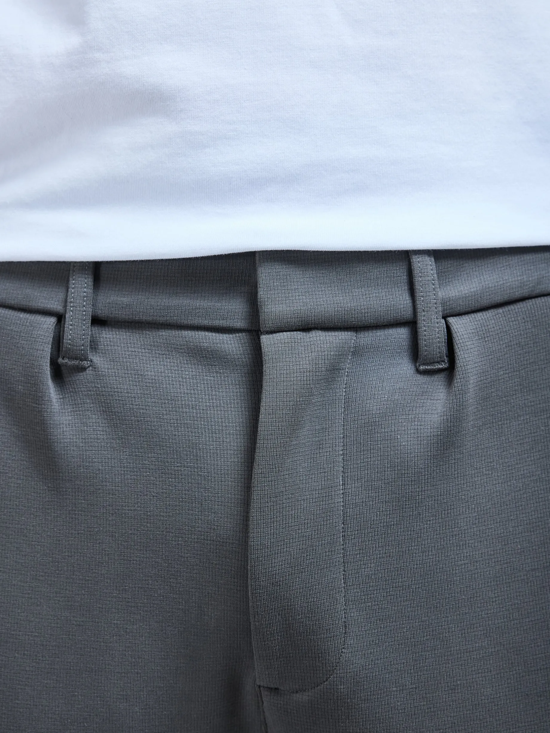 Tailored Interlock Chino Trouser - Grey