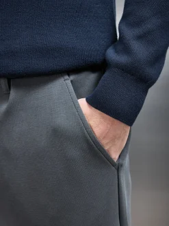 Tailored Interlock Chino Trouser - Grey