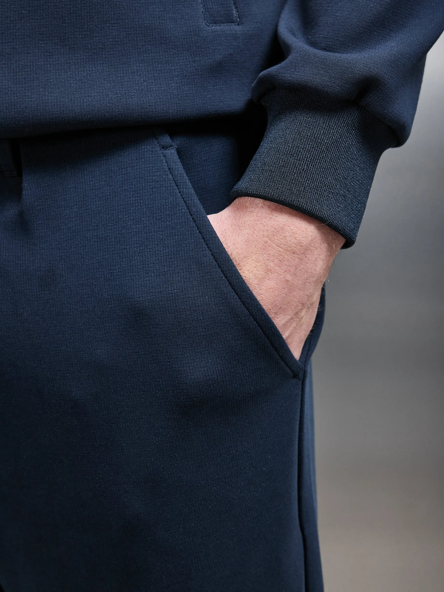 Tailored Interlock Chino Trouser - Navy