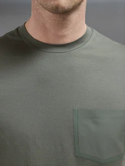 Technical Cotton Stretch Pocket T-Shirt - Sage