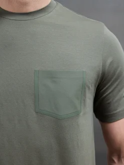 Technical Cotton Stretch Pocket T-Shirt - Sage