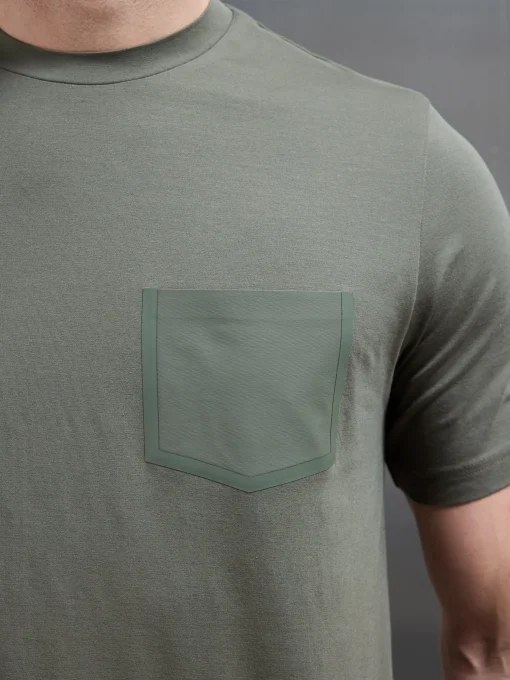 Technical Cotton Stretch Pocket T-Shirt - Sage