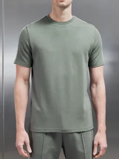 Technical Jersey Piping T-Shirt - Olive