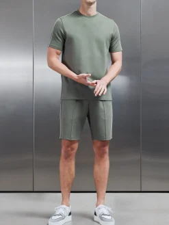 Technical Jersey Piping T-Shirt - Olive