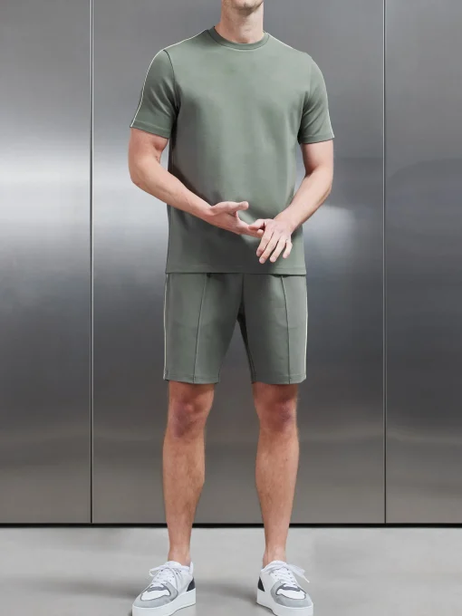 Technical Jersey Piping T-Shirt - Olive