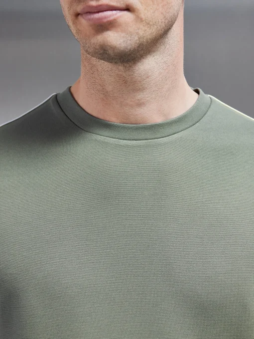 Technical Jersey Piping T-Shirt - Olive