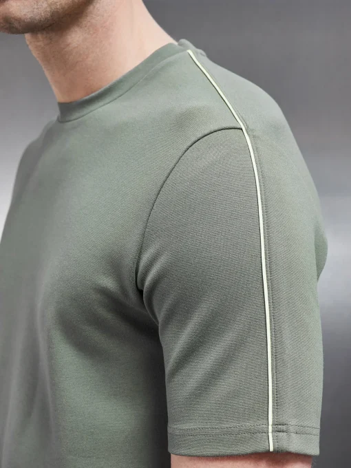 Technical Jersey Piping T-Shirt - Olive