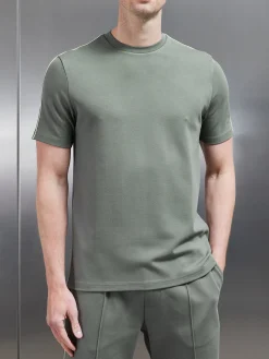 Technical Jersey Piping T-Shirt - Olive